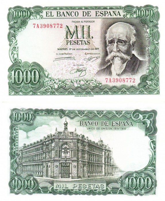 Spania 1000 1 000 Pesetas 1971 P-154 UNC