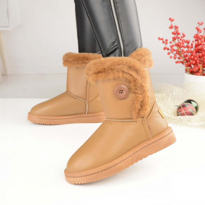 Cizme Tip Ugg De Dama 2338 Camel