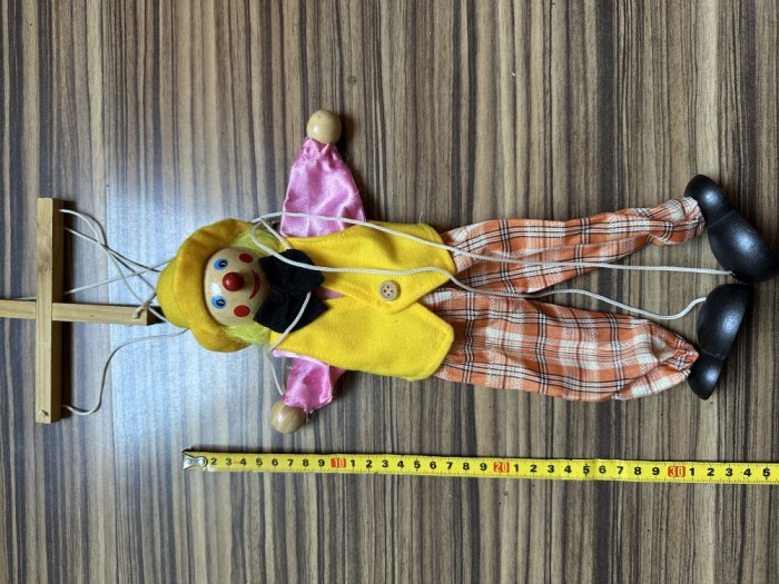 Păpusă Clovn Marionetă Din Lemn