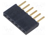 Conector șiruri pini mamă 6 PIN 2,54mm aurit THT SAMTEC