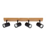 Cumpara ieftin Spot Industrial Klausen Zinnia PL4 Negru Natur, 4xGU10, 59.5x6x12 cm, Corp Iluminat Modern Orientabil pentru Living, Bucatarie sau Birou Elegant
