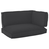 Set 3 Perne Palet vidaXL, Negru, 120x80x12cm, Exterior, Impermeabile, Confortabile, Relaxare Gradina/Terasa