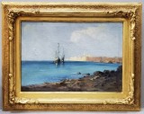 Corabii pe Mare, Semnat Berliner, Ulei pe Panza, 48x34 cm, Album Arta