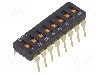 Intrerupator DIP, 2 pozitii, montare THT, 8 sectiuni, OMRON OCB - A6T8102