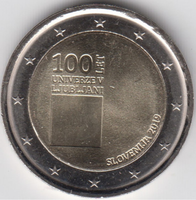 moneda 2 euro comemorativa SLOVENIA 2019, UNC foto