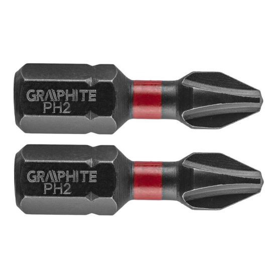 Varfuri, biti, de impact, PH2, set 2 buc, PH2x25 mm, Graphite GartenVIP DiyLine