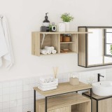 vidaXL Dulap perete baie, stejar sonoma, 60x25x30 cm, lemn prelucrat