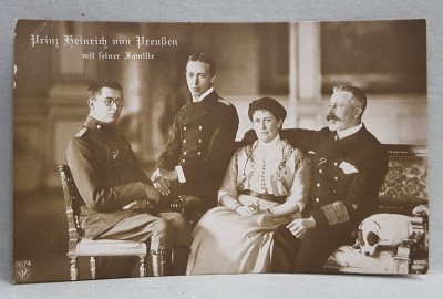PRINTUL HEINRICH VON PREUSEN CU FAMILIA SA , CARTE POSTALA ILUSTRATA , MONOCROMA, PERIOADA INTERBELICA foto