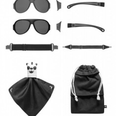 Ochelari de soare pentru copii MOKKI Click & Change, protectie UV, negru, 2-5 ani, set 2 perechi