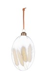 Set 12 ornamente brad Craciun sticla Greenery 7,8x3x12,8h