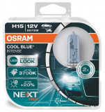 Set 2 Buc Bec Osram H15 12V 55/15W PGJ23T-1 Cool Blue Intense NextGen Extra White Look +20% 3700K 64176CBN-HCB