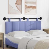 vidaXL Tăblie de pat suspendată Cu lumină LED Albastru Jeans Țesătură 3424787