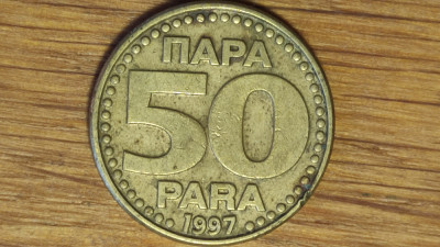 Iugoslavia perioada Novi Dinar -moneda de colectie- 50 para 1997 - serie raruta! foto