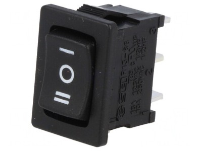Comutator Basculant SP3T ON-OFF-ON 10A/250VAC Negru foto