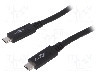 Cablu din ambele par&amp;amp;#355;i, USB C mufa, USB 3.2, lungime 0.5m, negru, Goobay - 38872 foto