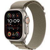 Cumpara ieftin Apple Watch Ultra 2 Cellular 49mm Titanium Case, Olive Alpine Loop, Medium