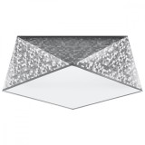 Lustră De Tavan Hexa Argint Pvc 2 Becuri Geometrică Modernă De Interior