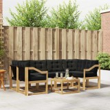 vidaXL Set de canapele de exterior cu pernă 7 pcs Alb și negru 3389270