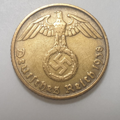 Germania Nazista 5 reichspfennig 1938 D ( M&amp;uuml;nchen) foto