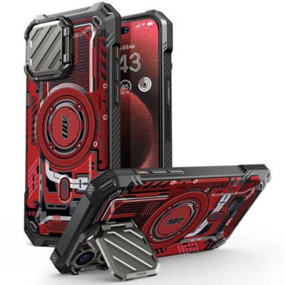Husa pentru iPhone 15 Pro Max - Supcase Unicorn Beetle XT MagSafe - Red Circuit foto