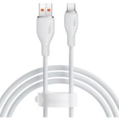 Cablu alimentare si date Baseus Pudding, Fast Charging Data Cable pt. smartphone, USB la USB Type-C 100W, 2m, alb