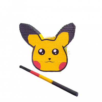 Pinata personalizata model cap Pikachu, 45 cm, galben foto