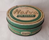 HALVA din susan Ministerul Industriei Alimentare- SEMAGRA produse zaharoase Bucuresti cutie veche din tabla litografiata 1000 g, anul 1955 - R.P.R.