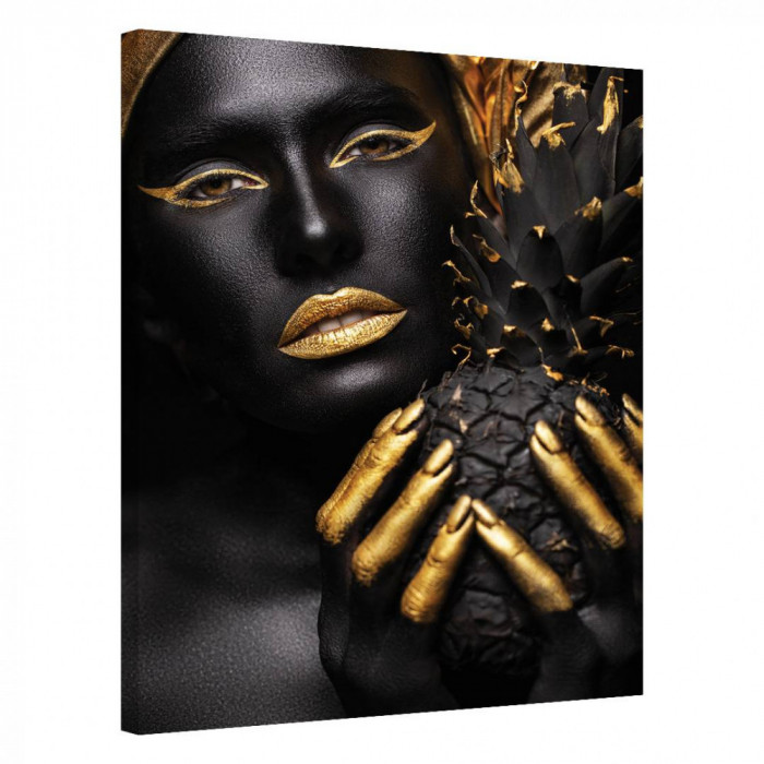 Tablou Canvas, Tablofy, Black Pineapple, Printat Digital, 40 &times; 50 cm