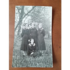Fotografie tip carte postala, 4 prietene, 1938