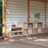 vidaXL Dulap de bucătărie de exterior MEPPEL 3 pcs Douglas Natural 3443796