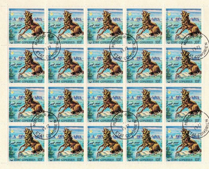 COMORE 1977 - Animale pe cale de disparitie / 6 coli complete (6 imagini)