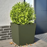 Cumpara ieftin Jardiniere grădină, 2 buc., verde măsliniu, 50x50x50 cm, oțel