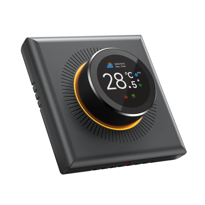 Termostat Smart Wi-Fi pentru incalzire in pardoseala model 1439 WTC, Display Color, Control din Aplicatie Buton Rotativ, Alb
