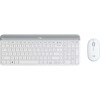 Kit tastatura + mouse Logitech Combo MK470, Slim, Off-White