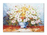 Cumpara ieftin Tablou 3D cu flori pictat manual, Magie florala, 70x50cm ulei pe panza, Vali Pop