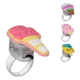 Inel Copii, Model &Icirc;nghețată, Lumini Multicolore, 4 Modele, 4 cm, Oem
