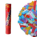 Tub de confetii, flippy, party pooper, 40x5 cm, confetii asortate din hartie, multicolor