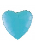 Balon Folie Metalizat Inima Bleu - 45 cm
