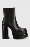 Steve Madden cizme de piele Cobra femei, culoarea negru, cu toc drept