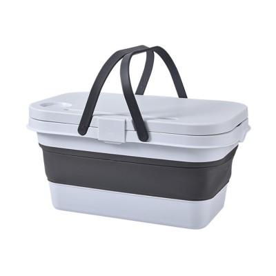 Cos de picnic, impermeabil, multifunctonal, capacitate 15 L, capac transformabil in masuta, Ideal pentru picnicuri, excursii, drumetii foto