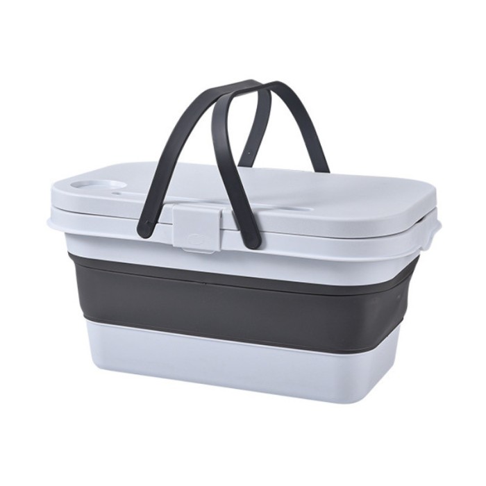 Cos de picnic, impermeabil, multifunctonal, capacitate 15 L, capac transformabil in masuta, Ideal pentru picnicuri, excursii, drumetii
