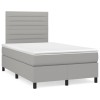 VidaXL Pat box spring cu saltea, gri deschis, 120x190 cm, textil 3269888