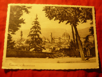 Ilustrata Florenta cu reclama publicitara pt Muzica 1938 foto
