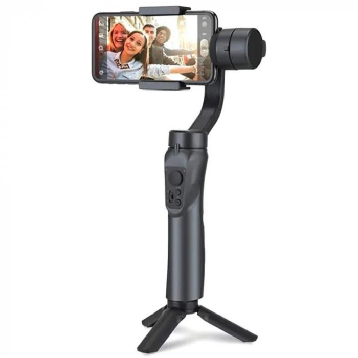 Sistem stabilizator imagine, Gimbal cu 3 Axe Pentru Smartphone ,Auto face tracking, Control zoom, Time lapse, Negru