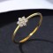 Inel Femei Placat Aur 18K, Model Delicat Cu Floare Din Zirconiu, Stralucire