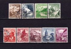 ✅ (S40) Germania Reich 1938 &quot;Ajutorul de Iarna - Peisaje si flori &quot; serie completa Michel 675/683 cota 25 &euro; , stampilata