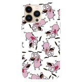 Husa compatibila cu Apple iPhone 15 Pro, Viceversa, model Courage the cowardly dog pattern , Silicon, TPU, Transparent, Carcasa