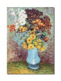 Cumpara ieftin Tablou celebru pictat manual, Flori in vaza albastra, 70x50cm ulei pe panza, reproducere Vincent van Gogh