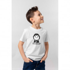 Tricou personalizat baiat "I AM YOUR SON", Alb, Bumbac