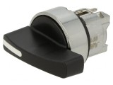 Comutator rotativ 22mm 3 poziții negru